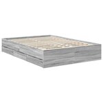 vidaXL Cadre de lit Gris Sonoma 140 x 200 cm Bois Ingénierie