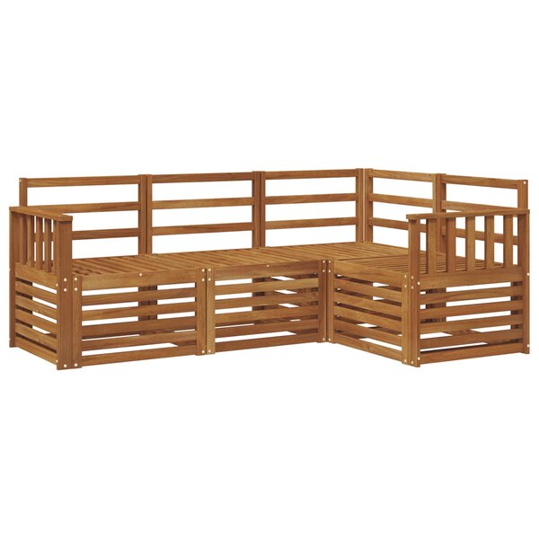 vidaXL Ensemble de canapés d'extérieur 4 pc Naturel Polyester