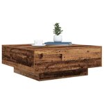 vidaXL Table basse Ancien Bois et Bleu 80 x 80 x 31 cm
