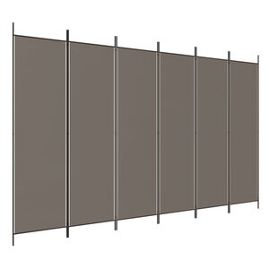 vidaXL Cloison de séparation 6 panneaux Anthracite 300x220 cm Tissu