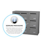 Bloc collectif Leabox  3x3  grade 3  simple face  intérieur  fixation murale  gris poussière ral 7037 finition brillante