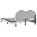 vidaXL Cadre de lit sans matelas blanc et noir 140x190 cm similicuir