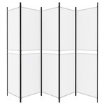 vidaXL Cloison de séparation 5 panneaux Blanc 250x200 cm Tissu