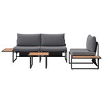 Ensemble de canapé de jardin 3 pièces vidaXL avec coussins anthracite