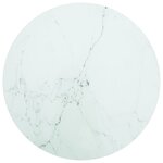 vidaXL Dessus de table blanc Ø70x0 8cm verre trempé avec design marbre