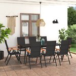 vidaXL Ensemble à manger de jardin 9 Pièces noir et marron