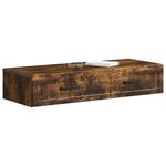 vidaXL Table d'appoint murale Chêne fumé 87 5 x 34 5 x 17 cm