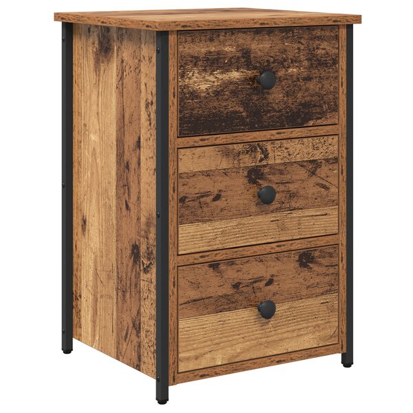 vidaXL Table en vieux bois Vieux bois MDF  Panneau de particules  Métal