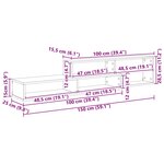 vidaXL SupportmuralpourTV 150x25x28 5cm Bois d'ingénierie