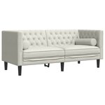 vidaXL Canapé Chesterfield avec traversins 2 places crème velours