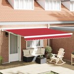 vidaXL Tissu de remplacement pour auvent pour cadre 4x3 m Rouge