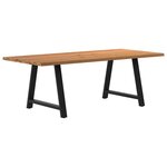 vidaXL Table à manger et bord naturel bois massif chêne rectangulaire