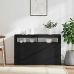 vidaXL Buffet avec lumières LED noir 115 5x30x75 cm
