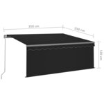 vidaXL Auvent rétractable manuel avec store 3 5x2 5 m Anthracite