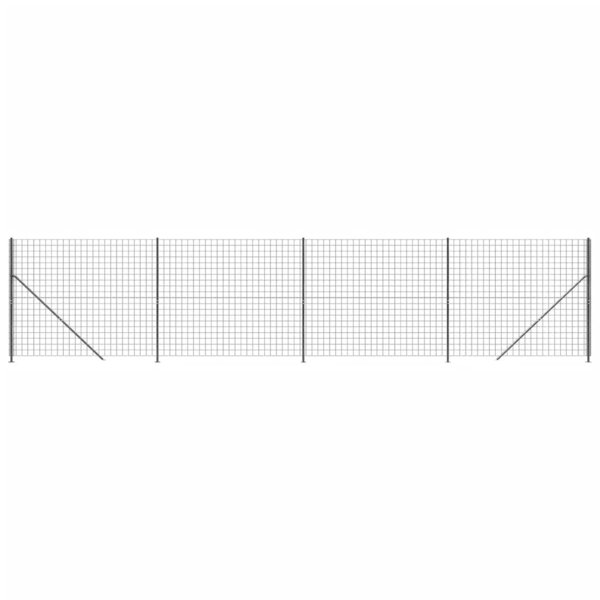 vidaXL Clôture en treillis métallique avec bride anthracite 1 6x10 m