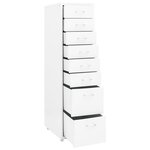 vidaXL Classeur mobile Blanc 28x41x109 cm Métal