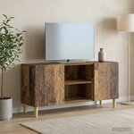 vidaXL Meuble TV 102 x 34 5 x 50 cm Bois ancien Bois d'ingénierie