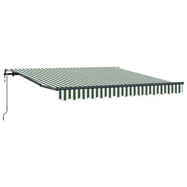 Store automatique rétractable vidaXL vert et blanc 300x250 cm