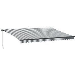 vidaXL Auvent manuel rétractable avec LED anthracite blanc 500x350 cm