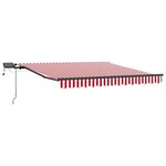 vidaXL Auvent Rétractable Rouge et blanc 350 x 250 cm tissu