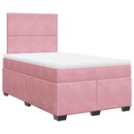 vidaXL Sommier à lattes de lit avec matelas rose 120x190 cm velours