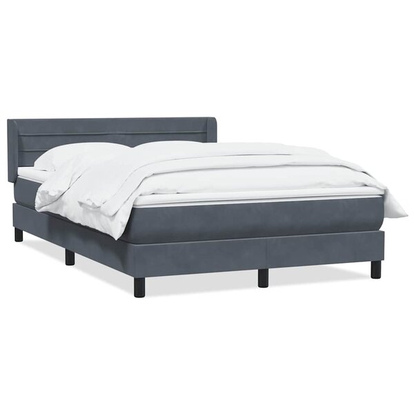 vidaXL Sommier à lattes de lit et matelas gris foncé 160x220cm velours