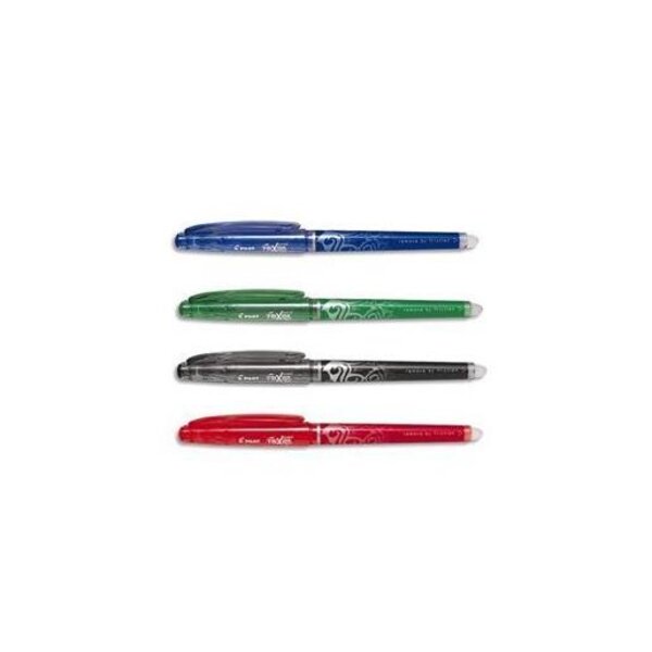 Lot de 4 Stylo roller FRIXION BALL CLICKER 0.50 mm Bleu  Noir  Rouge  Vert PILOT