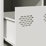 vidaXL Table basse blanc 101 5x50x43 5 cm acier laminé à froid