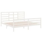 vidaXL Cadre de lit sans matelas blanc bois massif 200x200 cm
