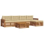 vidaXL Ensemble de canapés d'extérieur 6 pc Naturel et Beige