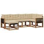 vidaXL Ensemble de canapés d'extérieur 6 Pièces Naturel et Beige