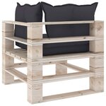 vidaXL Salon palette de jardin 5 Pièces avec coussins bois de pin