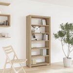 vidaXL Bibliothèque 6 niveaux 80x30x170 cm Bois solide d'acacia