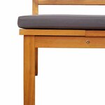 vidaXL Transat 1-personne Marron 200 x 57 x 75cm Bois d'acacia massif
