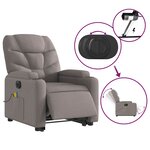 vidaXL Fauteuil inclinable de massage électrique Taupe Tissu