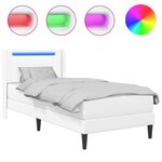 vidaXL Cadre de lit avec matelas Blanc 80 x 200 cm Simili cuir