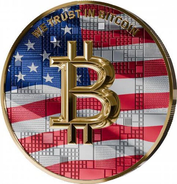 Pièce de monnaie en Argent 1000 Satoshi g 21 Millésime 2025 Bitcoin Nations USA