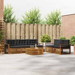 vidaXL Ensemble de canapés d'extérieur 6 Pièces Naturel et Anthracite