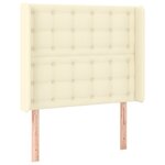 vidaXL Sommier à lattes de lit matelas LED Crème 90x200cm Similicuir