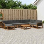 vidaXL Ensemble de canapés d'extérieur 9 Pièces Naturel et Anthracite