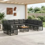 vidaXL Ensemble de canapés d'extérieur 11 pc Noir et Gris foncé