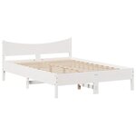 vidaXL Cadre de lit avec tête de lit blanc 150x200 cm bois pin massif