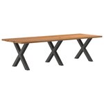 vidaXL Table à manger marron clair bois de chêne massif rectangulaire