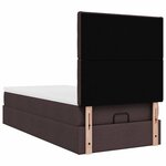 vidaXL Lit ottoman avec matelas marron foncé 100x200 cm tissu