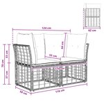 vidaXL Loveseat d'extérieur 2 Pièces Blanc Naturel et Crème polyrotin