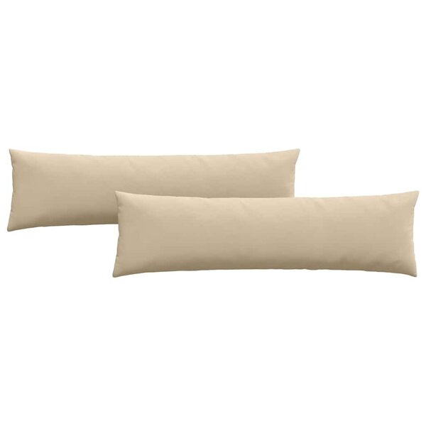 vidaXL Coussins de canapé 2 pc tissu Crème 145 x 40 cm