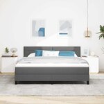 vidaXL Lit à ressorts avec matelas Gris foncé 180 x 200 cm tissu
