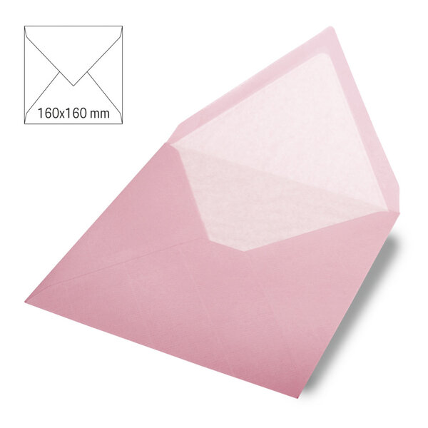 Enveloppe carrée  uni  FSC Mix Credit  rosé  160x160mm  90g / m²  5 pces