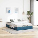vidaXL Cadre de lit ottoman sans matelas bleu foncé 140x200 cm velours