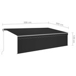 vidaXL Auvent rétractable automatique avec store 5x3 m Anthracite